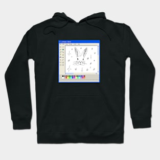 Cute rabbit Ms Paint drawing Hoodie